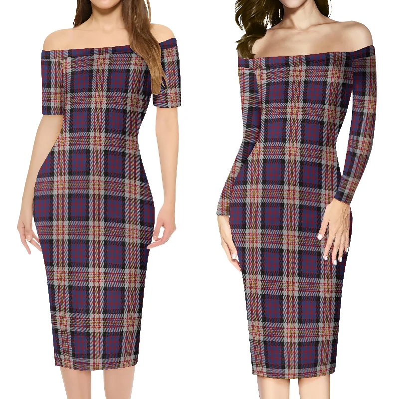 Carnegie Tartan Off Shoulder Lady Dress