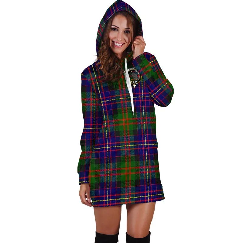 Chalmers Tartan Hoodie Dress with Family Crest