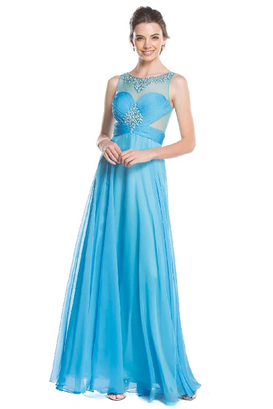 Clearance Sale Aspeed Design -L1582CL Ruched Bodice A Line Dress