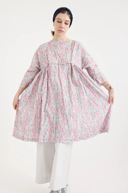 Daniela Gregis - Newpride Medio Lavato Liberty Tana Lawn Hollyhocks Pink Dress