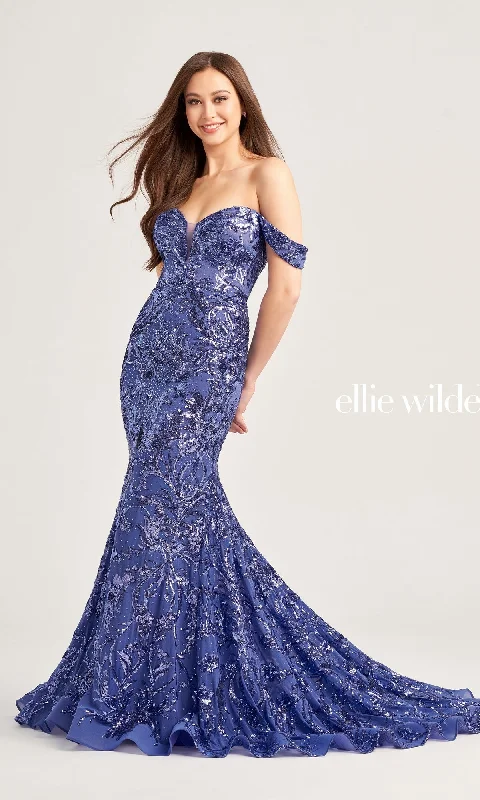 Beaded Ellie Wilde Designer Prom Dress EW35094