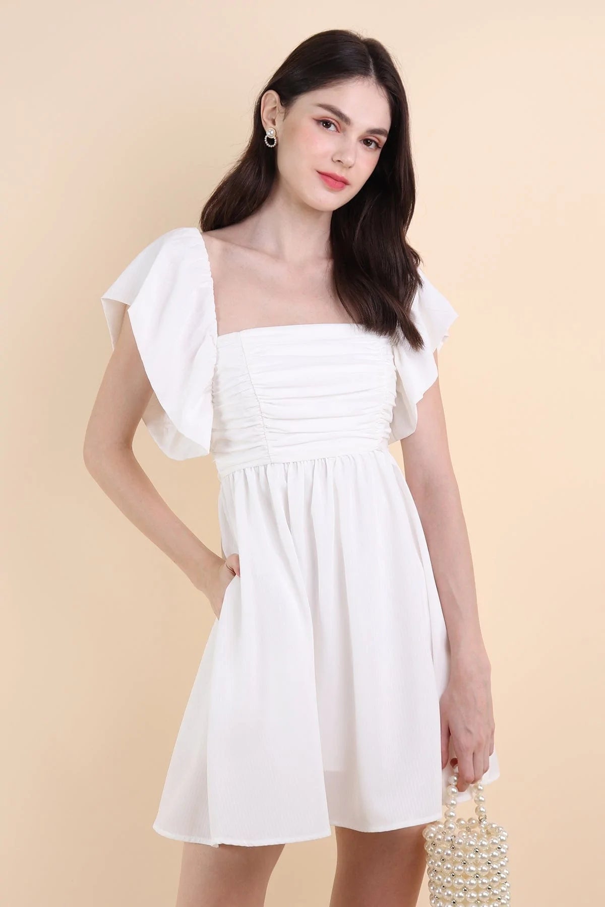 LILITH ROMPER DRESS WHITE