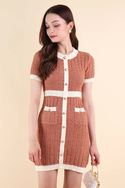 MEAGAN KNIT DRESS IN ROAST