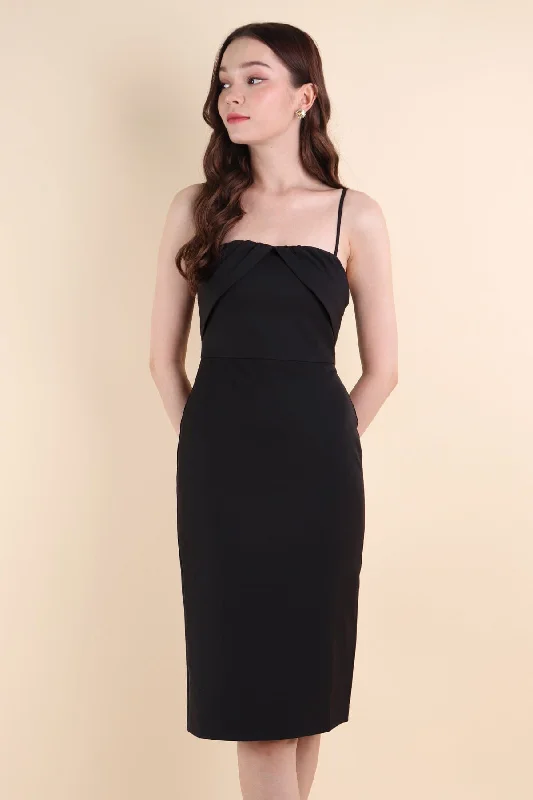 MEGHAN FITTED WORK DRESS IN BLACK