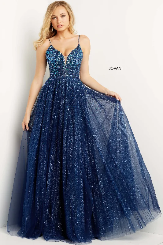 Spaghetti Straps Embellished Prom Ballgown By Jovani -08408