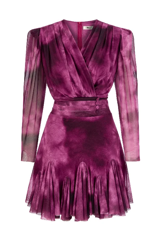 Pink Rosa Ruffled Dress Fuchsia