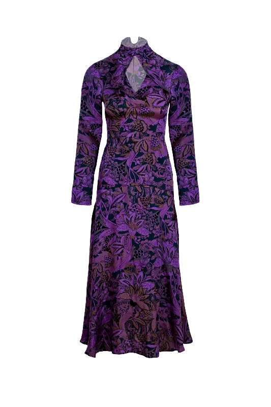 Sansa Purple Vegan Cupro Dress