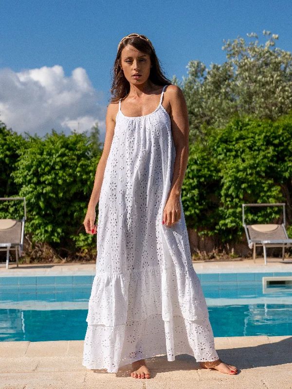 ‘SOUL BEACH’ BRODERIE ANGLAISE SUNDRESS IN WHITE