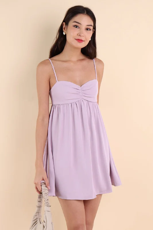 VIVA SWEETHEART ROMPER DRESS IN LILAC