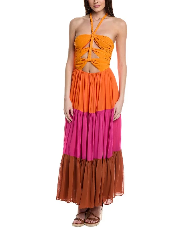 FARM Rio Warm Colorblocking Maxi Dress