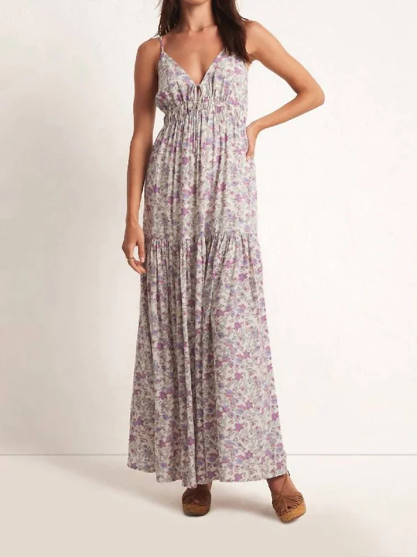 Lisbon Floral Maxi Dress In Sandstone