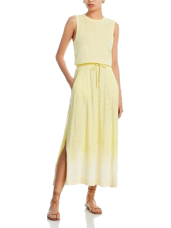 Womens Cotton Tiered Maxi Dress