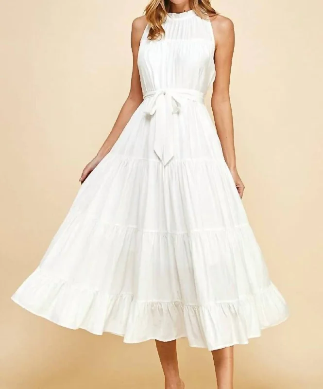 Elise Midi Dress In White