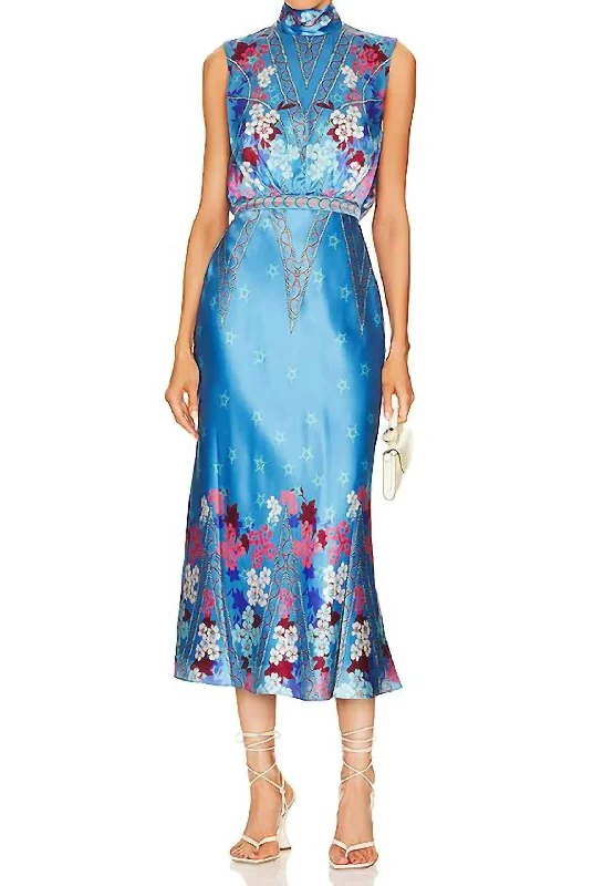 Fleur Midi Dress In Sky