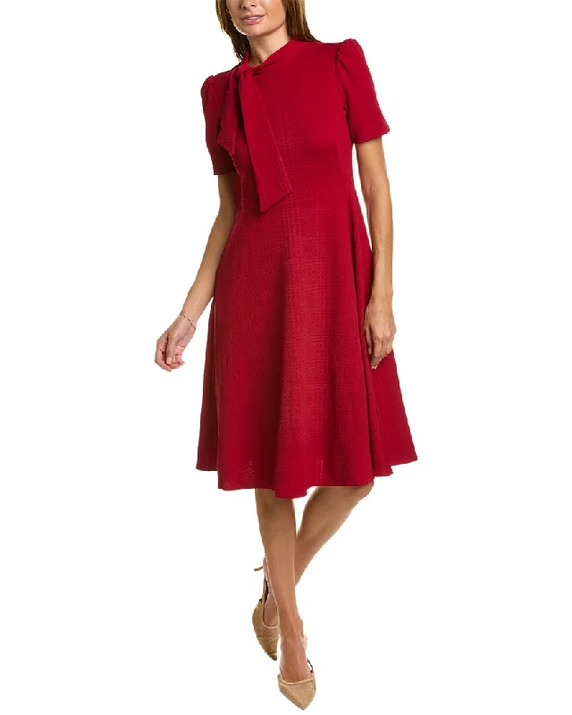 Maggy London Tie-Neck Midi Dress