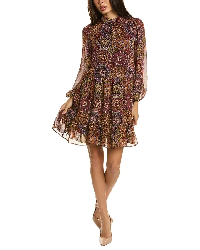 MAISON TARA Printed Chiffon Midi Dress